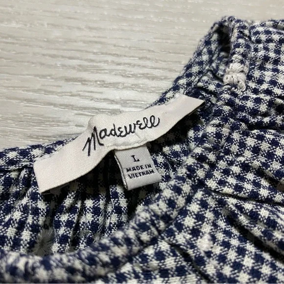 Madewell Black and White Gingham Blouse - Picture 9 of 13